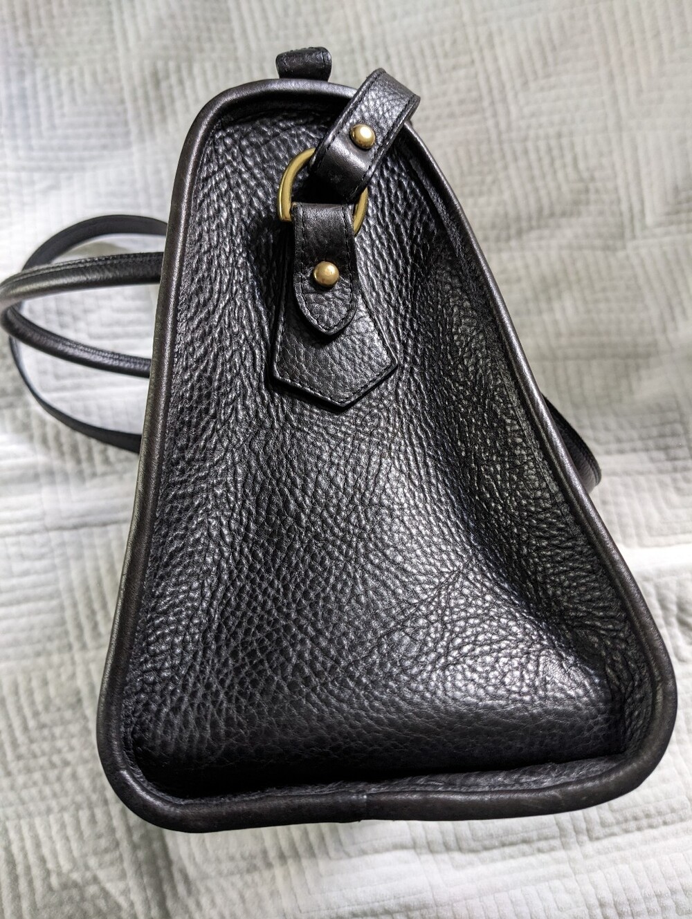 Lotuff Black Satchel Medium Leather Tote w/ Strap Customized JSG See Pictures - Picture 7 of 16